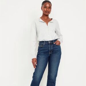 Old Navy Curvy High-Waisted OG Straight Button-Fly Ankle Jeans Size 8